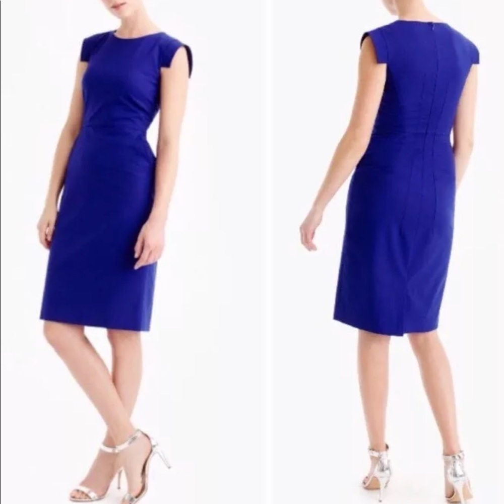 J crew Resume sheath cobalt blue cap sleeves 00
